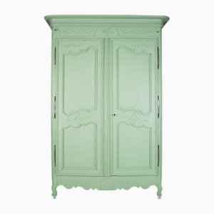 Antique French Soft Green Marriage Armoire