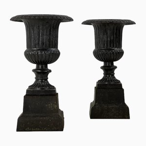Vintage Cast Iron Planters, Set of 2