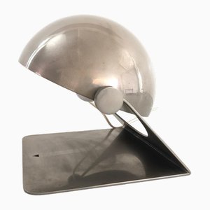 Space Age Italian Metallic Grey Heavy Table Lamp, Italy, 1970s