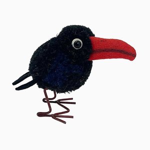 Small Wool Toy Raven Crow from Steiff, Germany, 1930s