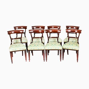 Antique English William IV Barback Dining Chairs, 1830s, Set of 8