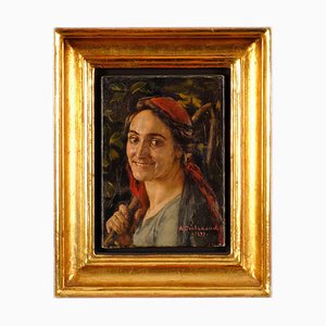 Adolphe Déchenaud, Farmer, 1899, Olio su tela, con cornice