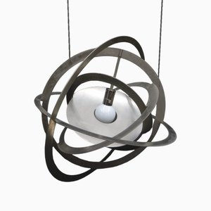 Lámpara de techo Bauhaus de acero inoxidable de Josef Albers para Tecta, años 26