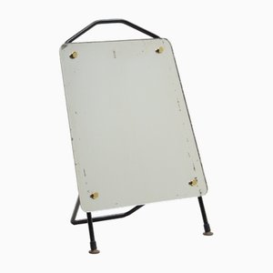 Specchio da tavolo in metallo nero, Francia, anni '60