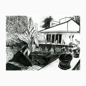 Garden View from Office, 2000, Lithograph, Framed