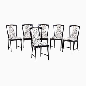 Dining Chairs attributed to Osvaldo Borsani, Italy, 1940s, Set of 6