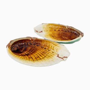 Antique French Shell Dishes by Hippolyte Boulenger for Choisy Le Roy, Set of 2