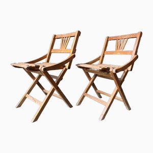 Vintage Folding Chairs for Children, France, 1950s, Set of 2