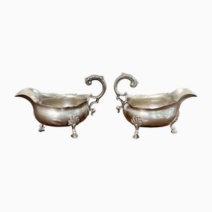 George III Silver Sauce Boats, 1759, Set of 2