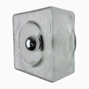 Frosted Cubic Wall Lamp in Murano Glass, Italy, 1970s