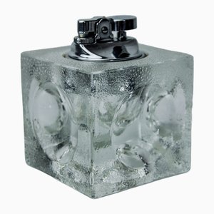 Encendedor Ice Cube de cristal de Murano atribuido a Antonio Imperatore, Italia, años 70