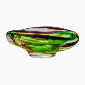 Two-Tone Ashtray in Murano Glass attributed to Seguso, Italy, 1970s