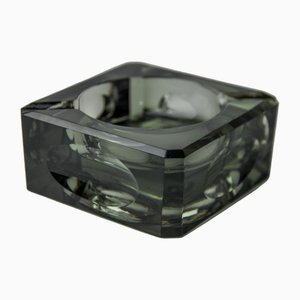 Black Magnifying Ashtray in Murano Glass attributed to Antonio Imperatore, Italy, 1970s