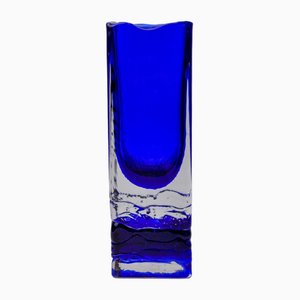 Sommerso Vase in Blue Glass attributed to Petr Hora, Czech Republic, 1970s