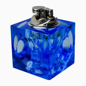 Blue Murano Glass Magnifying Lighter attributed to Antonio Imperatore, Italy, 1970s
