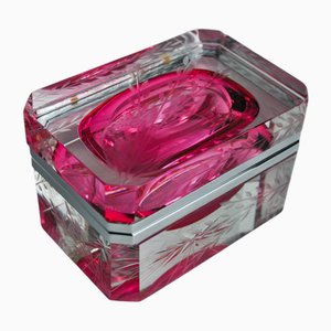 Engraved Sommerso Jewelry Box in Murano Glass attributed to Mandruzzato, Italy, 1960s