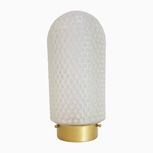 Goldene Vintage Deckenlampe aus Milchglas von Peill & Putzler, 1960er