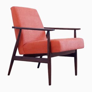 Mid-Century Armchair in Rusty Orange by Henryk Lis, 1967