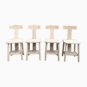 Atypische Stühle aus Ulmenholz, 1960er, 4 . Set