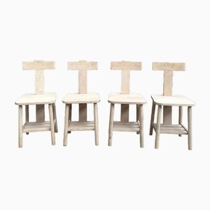 Chaises Atypiques en Orme, 1960s, Set de 4