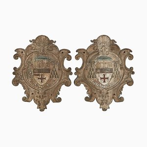 19th century Coat of Arms in Cast Iron, Set of 2