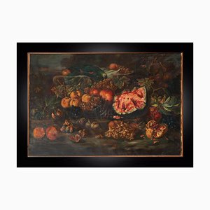 Antikes Gemälde, Gestorbene Natur mit Früchten, Rom, 1800er, Leinwand