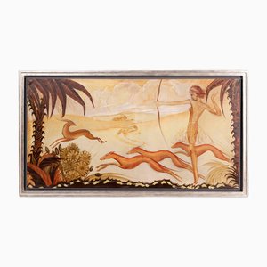 R. Bally, Diana Hunting, 1920s, Huile sur Toile