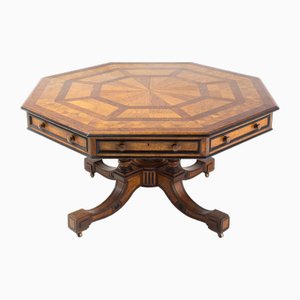 19th Century Oak Octagonal Parquetry Drum Table