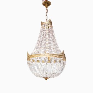 French Montgolfier Ceiling Chandelier, 1940s
