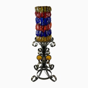 Lampadaire Brutaliste en Fer et Verre, 1970s
