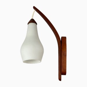 Teak Wandlampe von Uno & Östen Kristiansson, 1970er