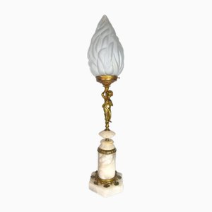 Lámpara de mesa grande con antorcha, años 20