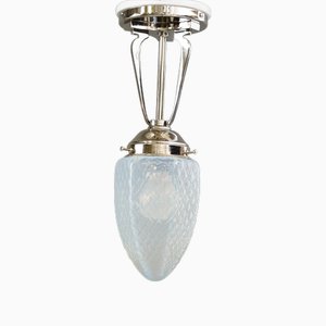 Art Deco Deckenlampe mit Opalglasschirm, Wien, 1920er