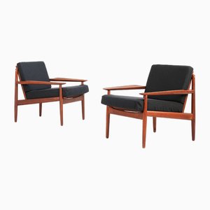 Danish Lounge Chairs by Arne Vodder for Globstrup, Set of 2