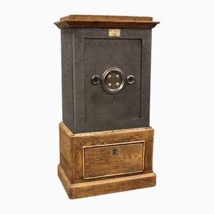 Antique Iron and Wood Safe, 1890s