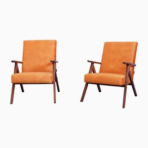 Mid-Century Model B 310 Easy Chairs in Sunset Velvet, 1960s, Set of 2