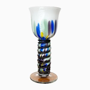 Postmodern Metal and Art Glass Goblet by Hans Jürgen Richarartz for Richartz Art Collection, 1980s