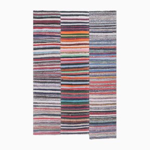 Tappeto Kilim vintage in cotone a righe, anni '60