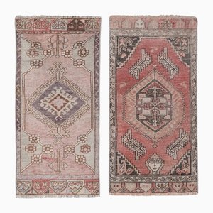 Small Turkish Tan Hand Knotted Rug, 1970s, Set of 2