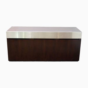 Sideboard in Rosewood and Steel Dining Room attributed to Luigi Sormani, 1970s