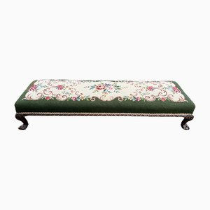 Antique Needlepoint Tapestry Ottoman