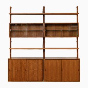 Scandinavian Modular Wall Unit in Walnut by Poul Cadovius for Royal System, 1960s
