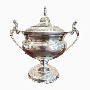 Empire Style Sugar Bowl in Silver, Italy, 1950s