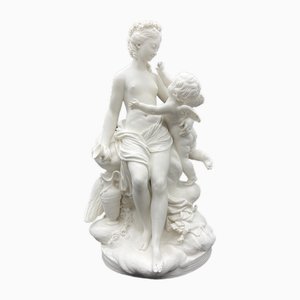 Psychee and Cupidon Statue in Sevres Porcelain, 1890s