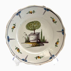 Earthenware Plate with Tree Decor, 18th Century