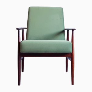 Mid-Century Armchair in Green Velvet by Henryk Lis, 1967