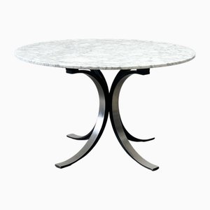 Vintage Round T69 Dining Table in Marble by Osvaldo Borsani for Tecno, 1970s