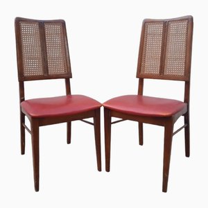 Half-Century Danish Chairs with Supporting Grid and Seat in Skai, Set of 2