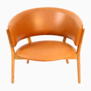 Oak and Leather Nd83 Chair by Nanna Ditzel for Søren Willadsen, 1960s