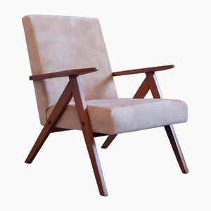 Mid-Century Model B 310 Var Easy Chair in Sand Velvet, 1960s